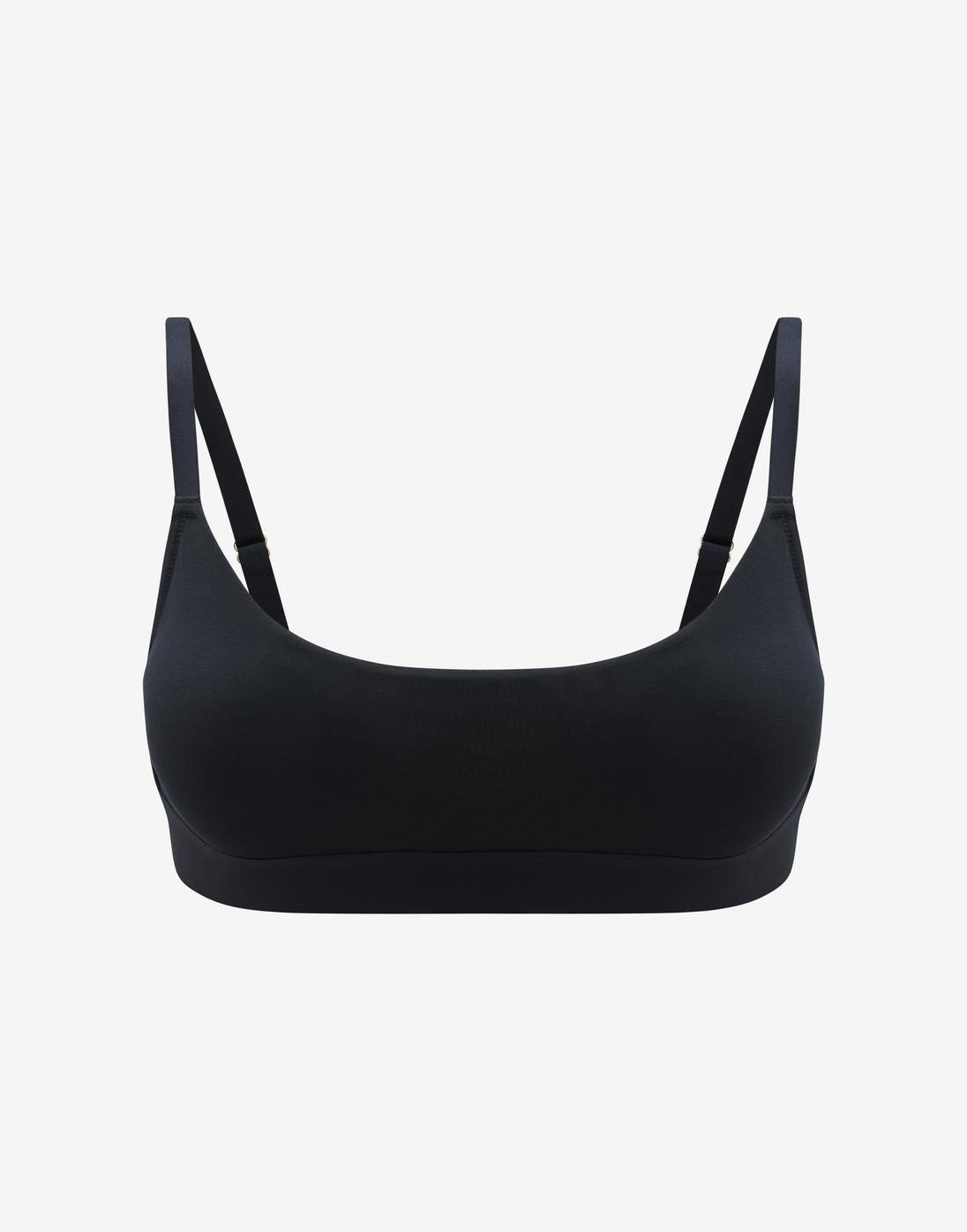 Organic Cloud Cotton Scoop Bralette, Black - Thirdlove - Organic Cotton/Spandex
