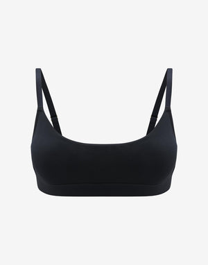 Organic Cloud Cotton Scoop Bralette, Black - Thirdlove - Organic Cotton/Spandex