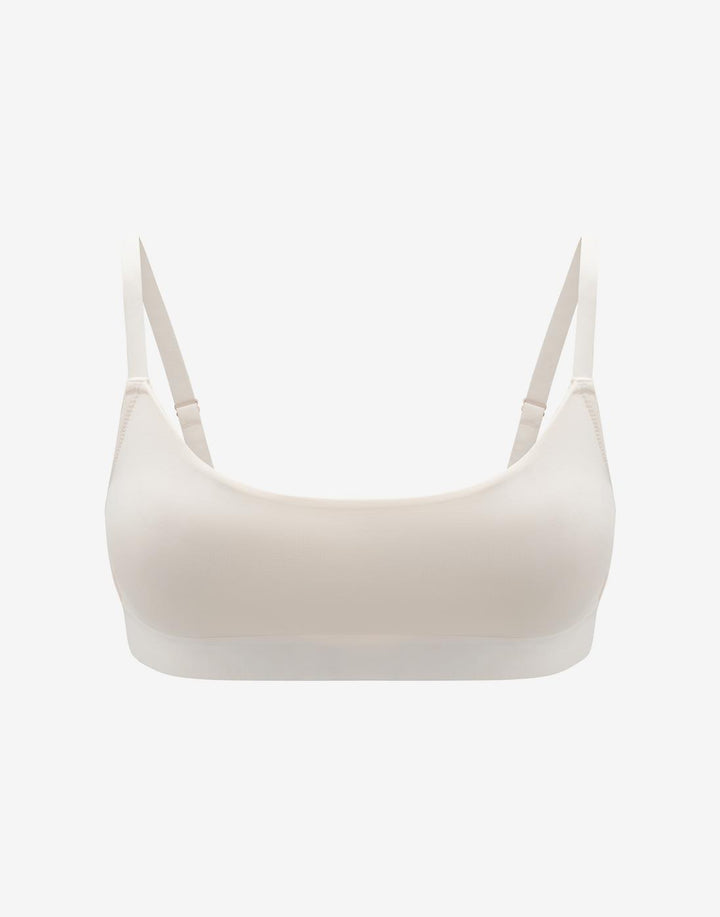 Organic Cloud Cotton Scoop Bralette, Sea Salt - Thirdlove - Organic Cotton/Spandex