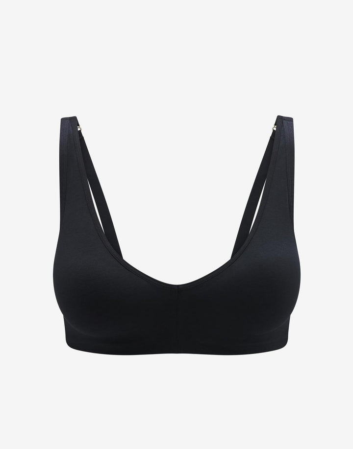 Organic Cloud Cotton Wireless Bra, Black - Thirdlove - Organic Cotton/Spandex