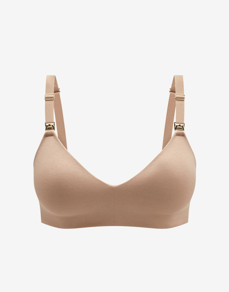 Organic Cloud Cotton Wireless Nursing Bra, Taupe - Thirdlove - Organic Cotton/Spandex