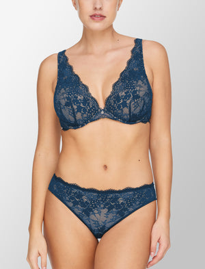 All Day Lace Uplift Plunge Bra, Evening Teal - Thirdlove - 51% Recycled nylon/42% Nylon/7% Spandex,model1