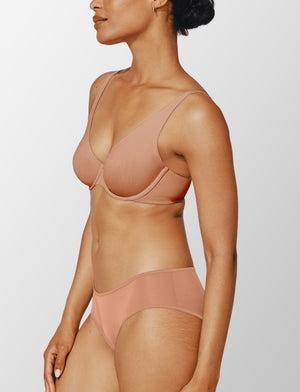 24/7® Second Skin Unlined Bra, Mocha - Thirdlove - Nylon/Spandex,modelEEE