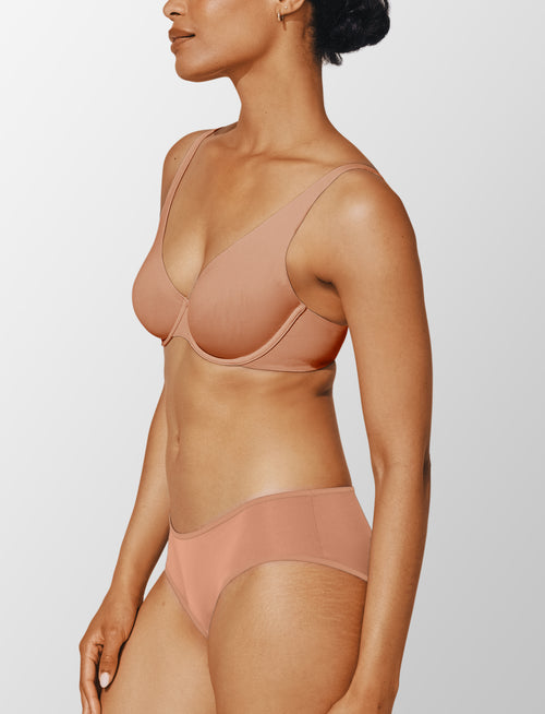 24/7® Second Skin Unlined Bra, Mocha - Thirdlove - Nylon/Spandex,modelEEE