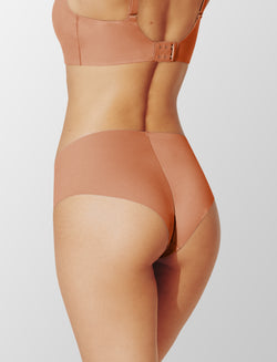 Zero Edge™ No-Show Cheeky - Mocha - Nylon/spandex - ThirdLove,modelJJJ