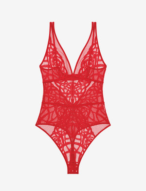 Red | Rose Lace Unlined Bodysuit Thirdlove Red | Rose Lace Unlined Bodysuit Thirdlove
