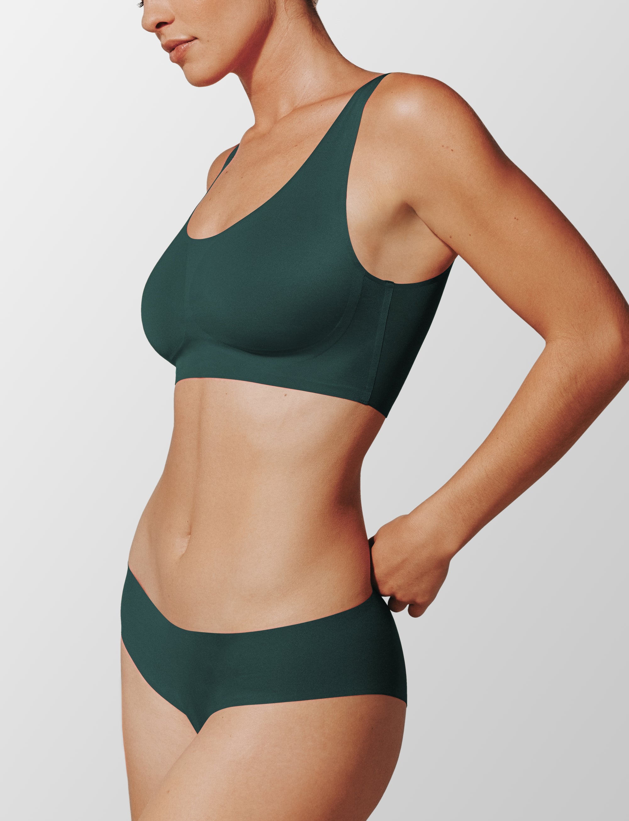 Smoothing Scoop Wireless Bra, Eucalyptus - Thirdlove - Nylon/Spandex,modelFFF