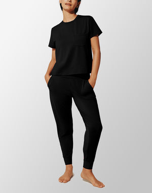 WonderKnit™ Pajama Set - Black - Nylon/spandex; polyester -Thirdlove