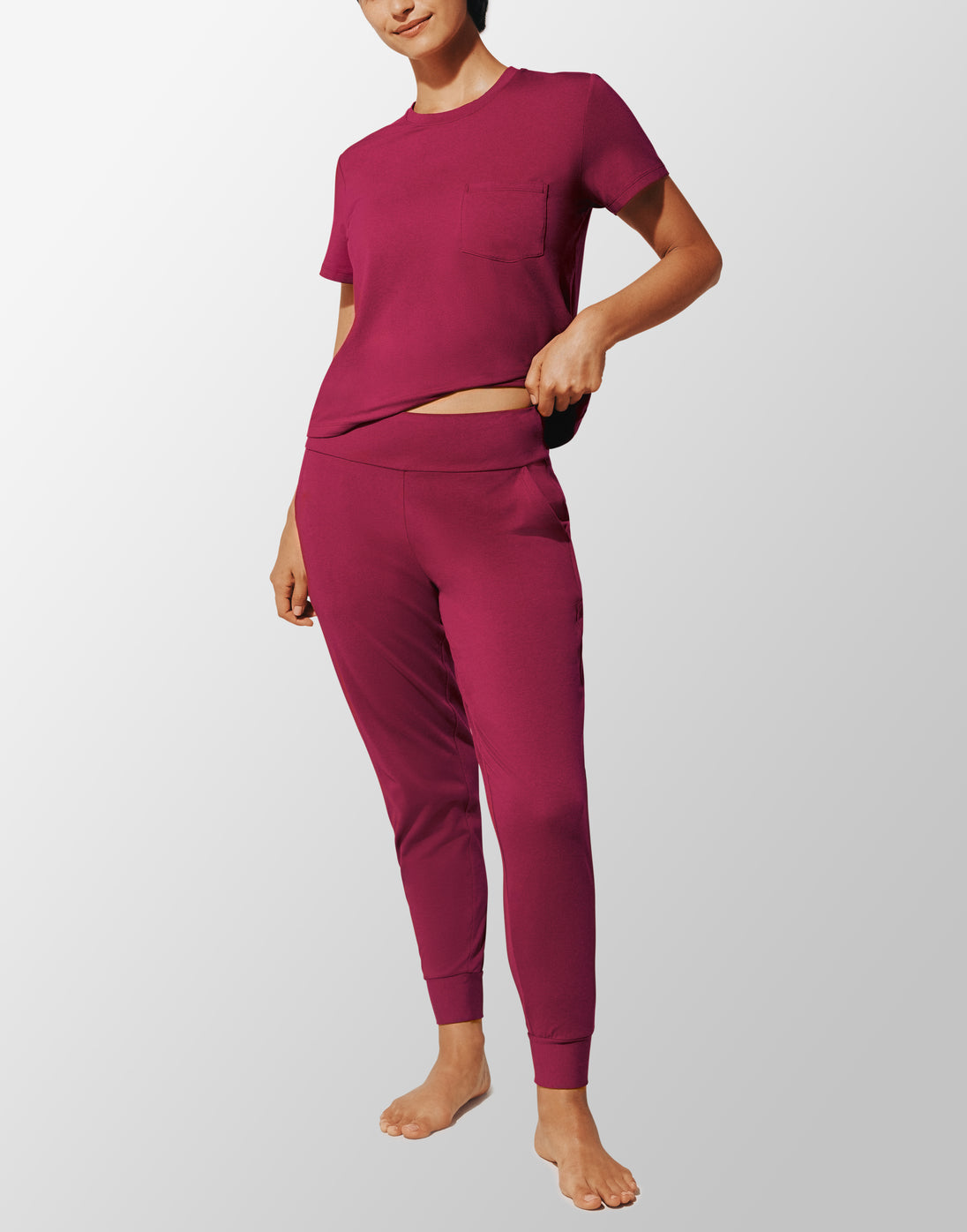 WonderKnit™ Pajama Set - Ruby - Nylon/spandex; polyester -Thirdlove