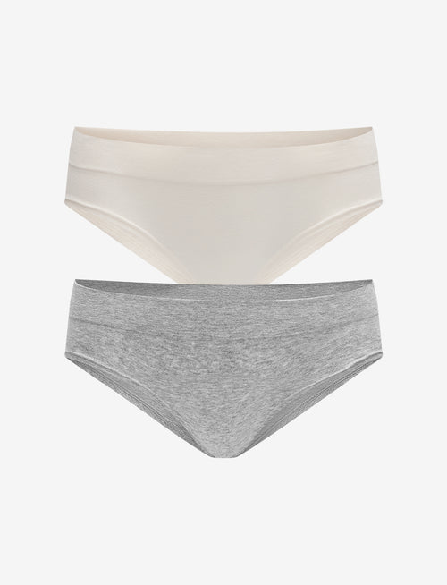 Seamless Cloud Cotton Hipster - Sea Salt & Heather Grey - Nylon/spandex - ThirdLove,model