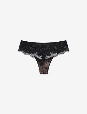 Lace Thong Panties Lot Women's 2 Piece Black High Waisted