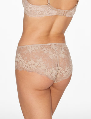 All Day Lace Cheeky - Taupe - 51% Recycled nylon/42% Nylon/7% Spandex - ThirdLove,model1