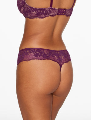 All Day Lace Thong - Mulberry - 51% Recycled nylon/42% Nylon/7% Spandex - ThirdLove,model2
