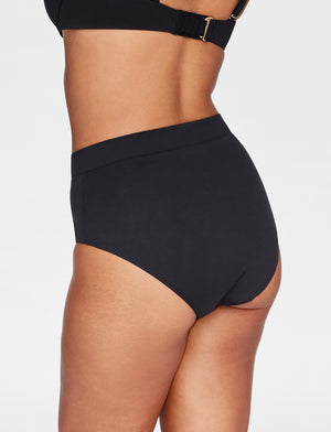 High Waist Bikini Bottom - Black - 74% Nylon/26% Lycra, UPF 50+ - ThirdLove,model2