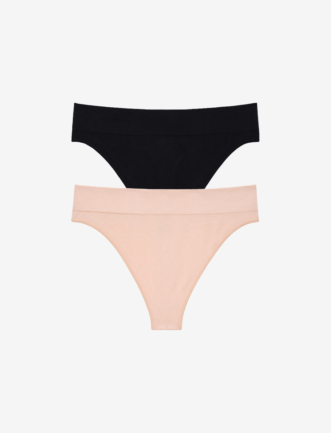 Seamless Cloud Cotton Thong - Black & Rose Dust - Nylon/spandex - ThirdLove