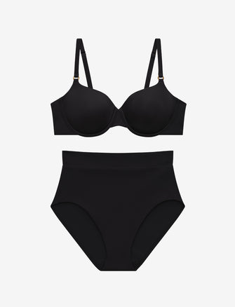 Bra Size Women Bathing Suit & Sets - Black Bikini & High Waist Bottoms  (XS-3X)