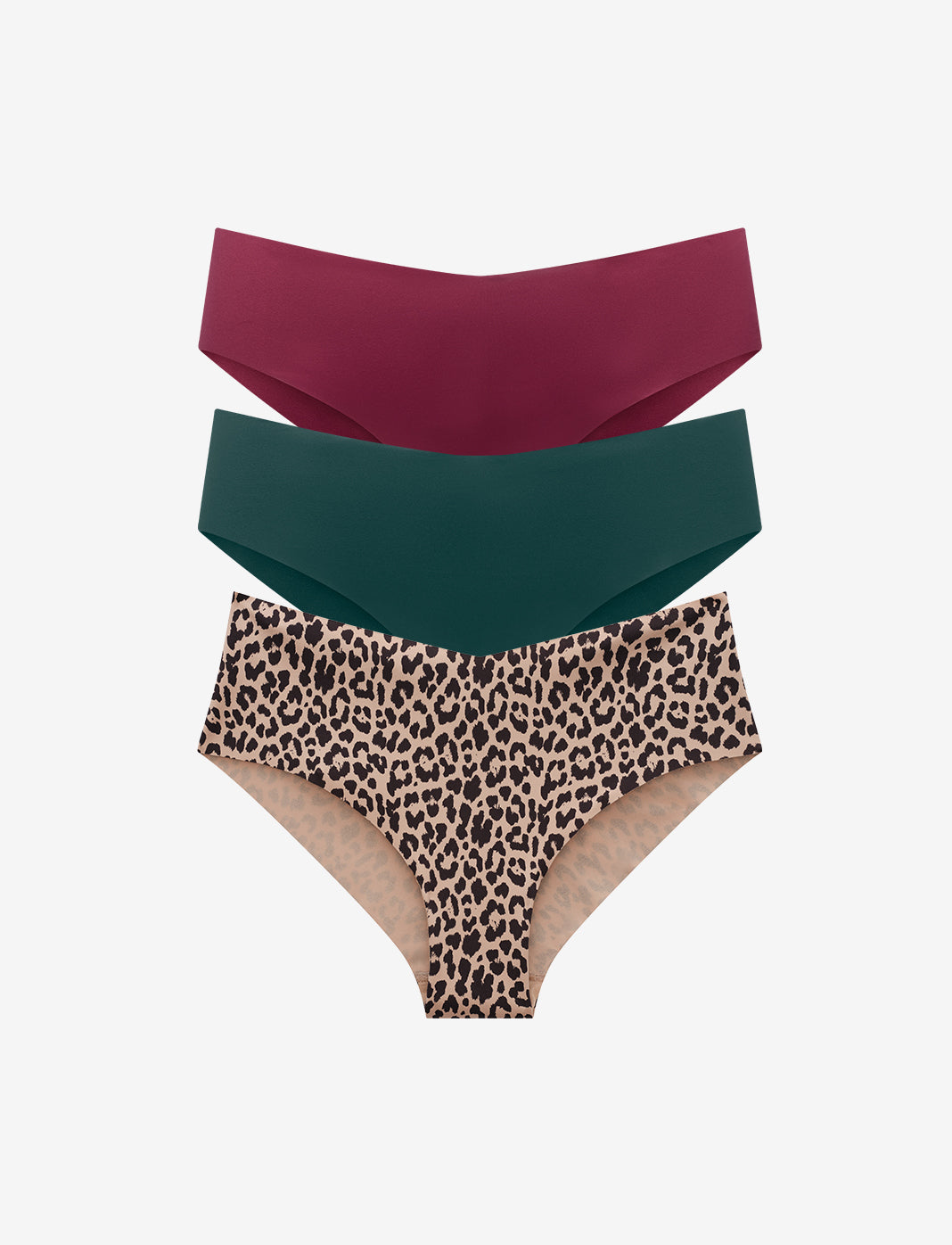 Ruby, Eucalyptus & Leopard | Zero Edge™ No-Show Cheeky - 3 Pack