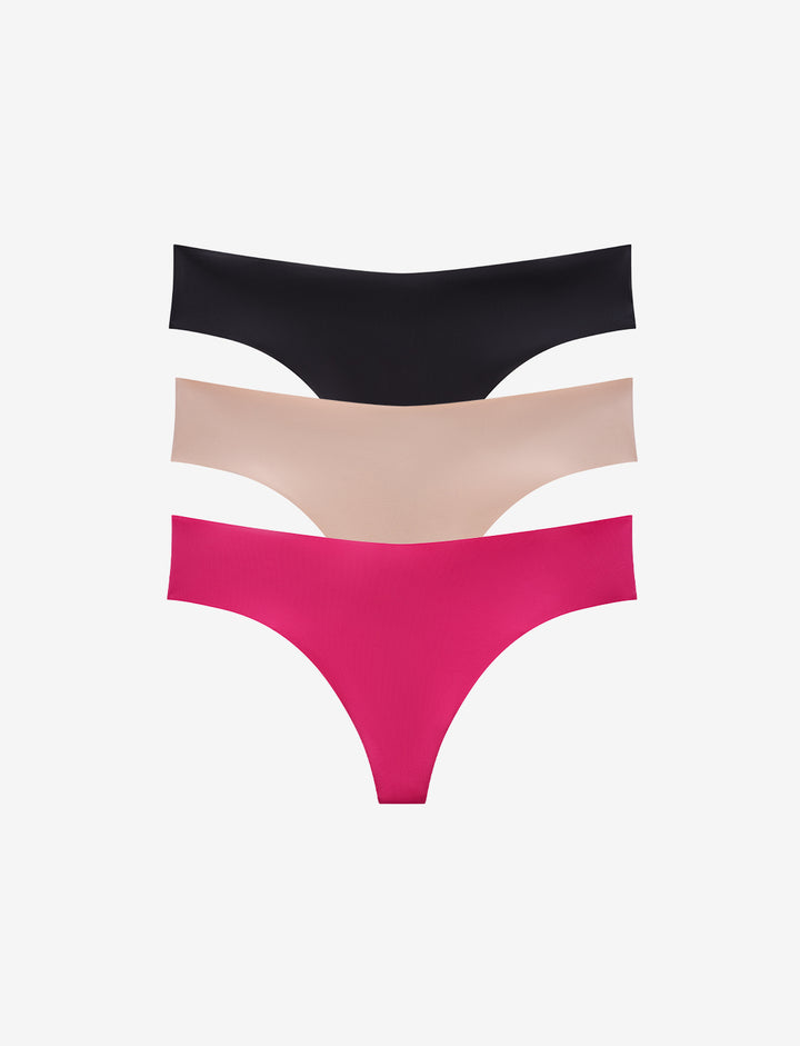 Zero Edge™  No-Show Thong - 3 Pack