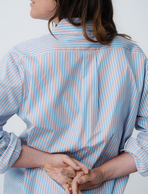 Kit Undergarments Sleep Shirt in French Stripe, 100% cotton